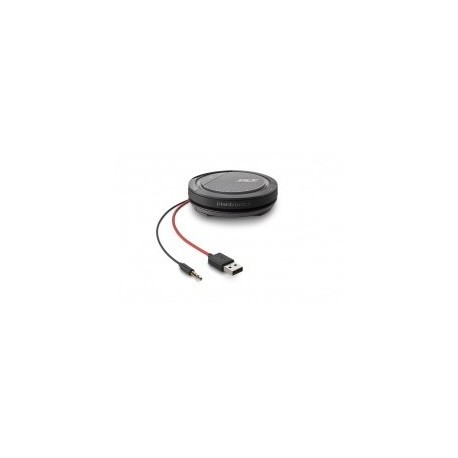 Poly Altavoz Calisto 5200, Alámbrico, 3.5mm, USB A, Negro/Rojo